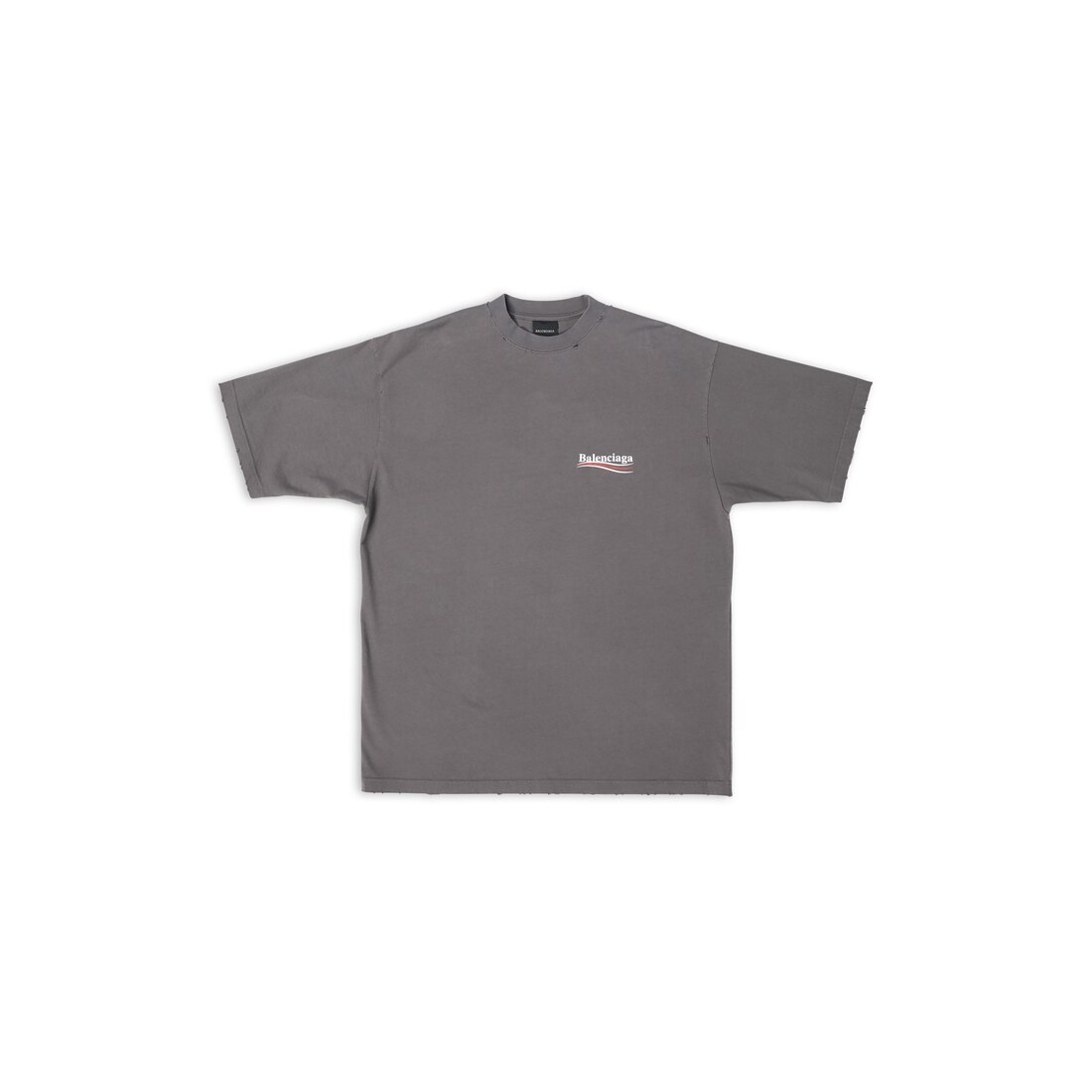 Men's Political Campaign T-shirt Large Fit in Grey | Balenciaga US