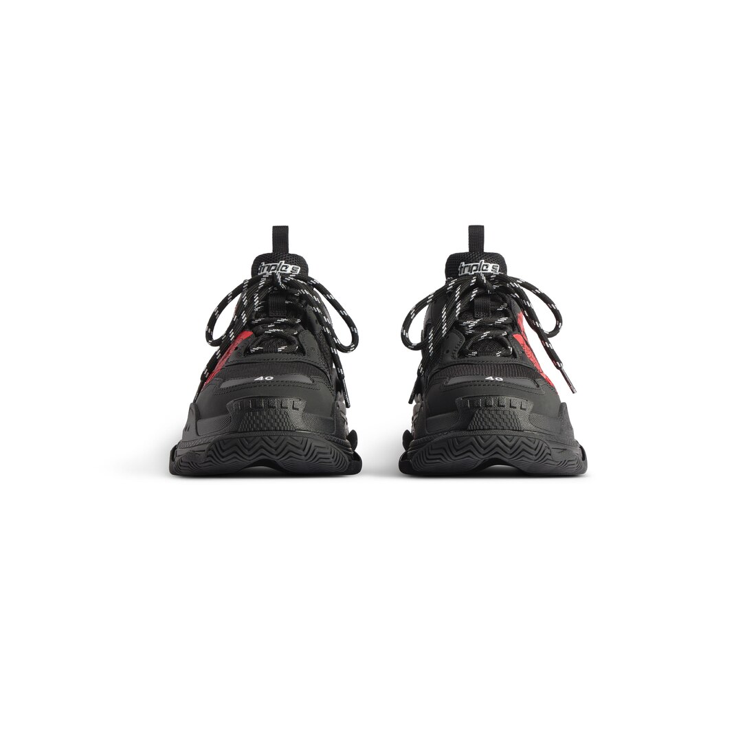 靴 Balenciaga Triple S Black Red Sole Balenciaga Triple S Black White Red (Women's) - Sneakers - US