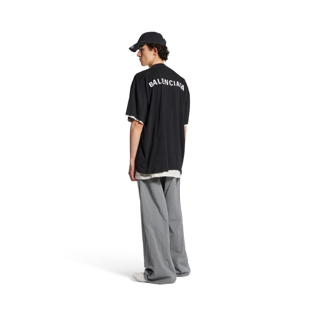 【BALENCIAGA】Balenciaga Back ダブル Tシャツ Men's Balenciaga Back Double T-shirt in Black Faded