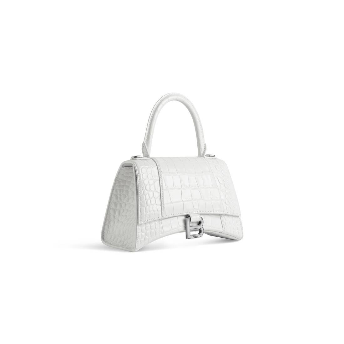 Women's Hourglass Small Handbag Embossed in White | Balenciaga US