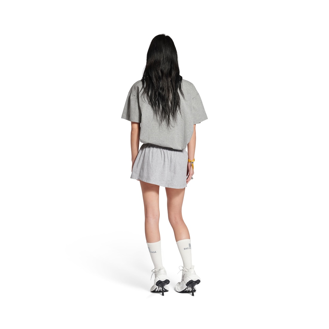 希少稀な Grey Heather in T-shirt Boxy Logo Team Ceo | US Balenciaga トップス