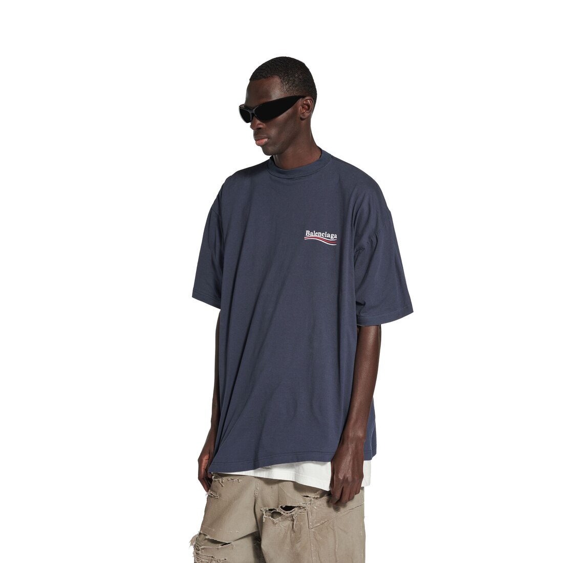 Men's Political Campaign Double T-shirt in Navy/white/red