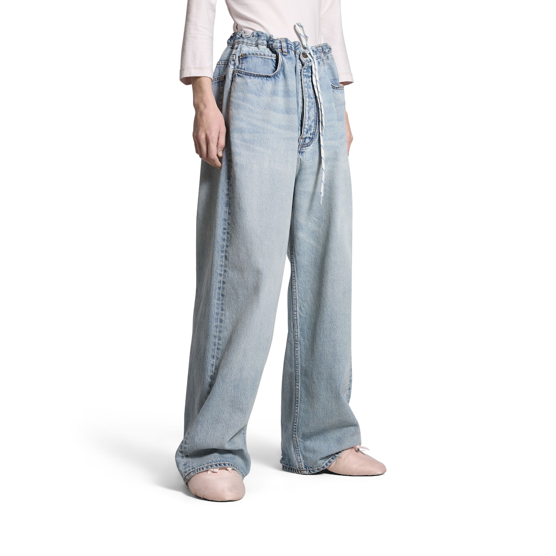 Oversized Baggy Pants in Blue | Balenciaga US