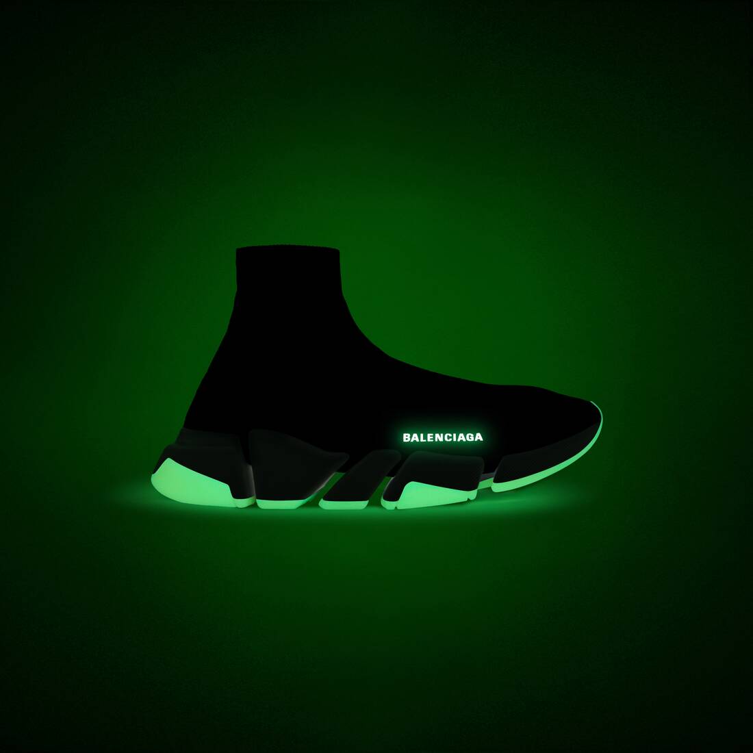 speed 2.0 recycled knit trainers glow in the dark