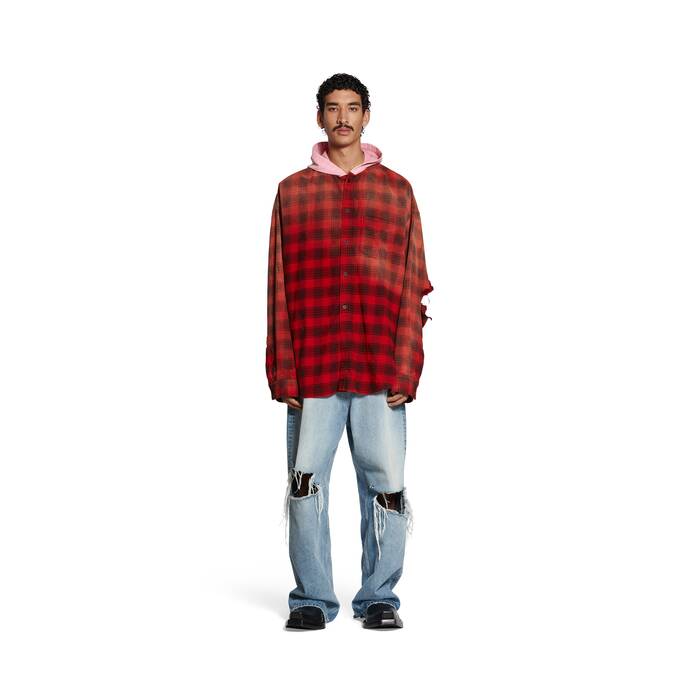 Balenciaga Oversized Soccer Jersey Top in Red