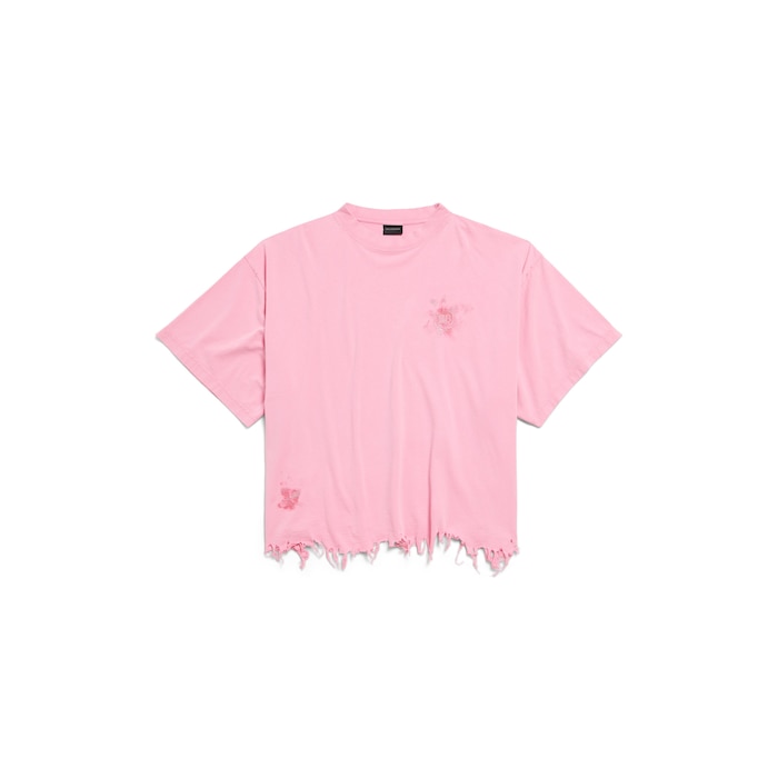 balenciaga nail polish cropped t-shirt