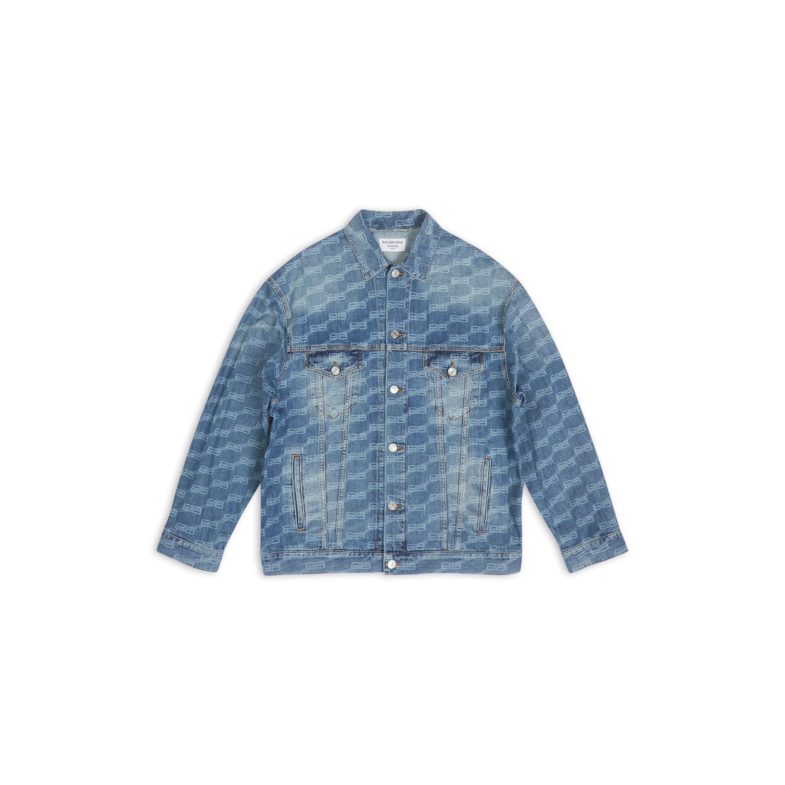 BALENCIAGA Bb Monogram Denim Jacket - Blue for Women