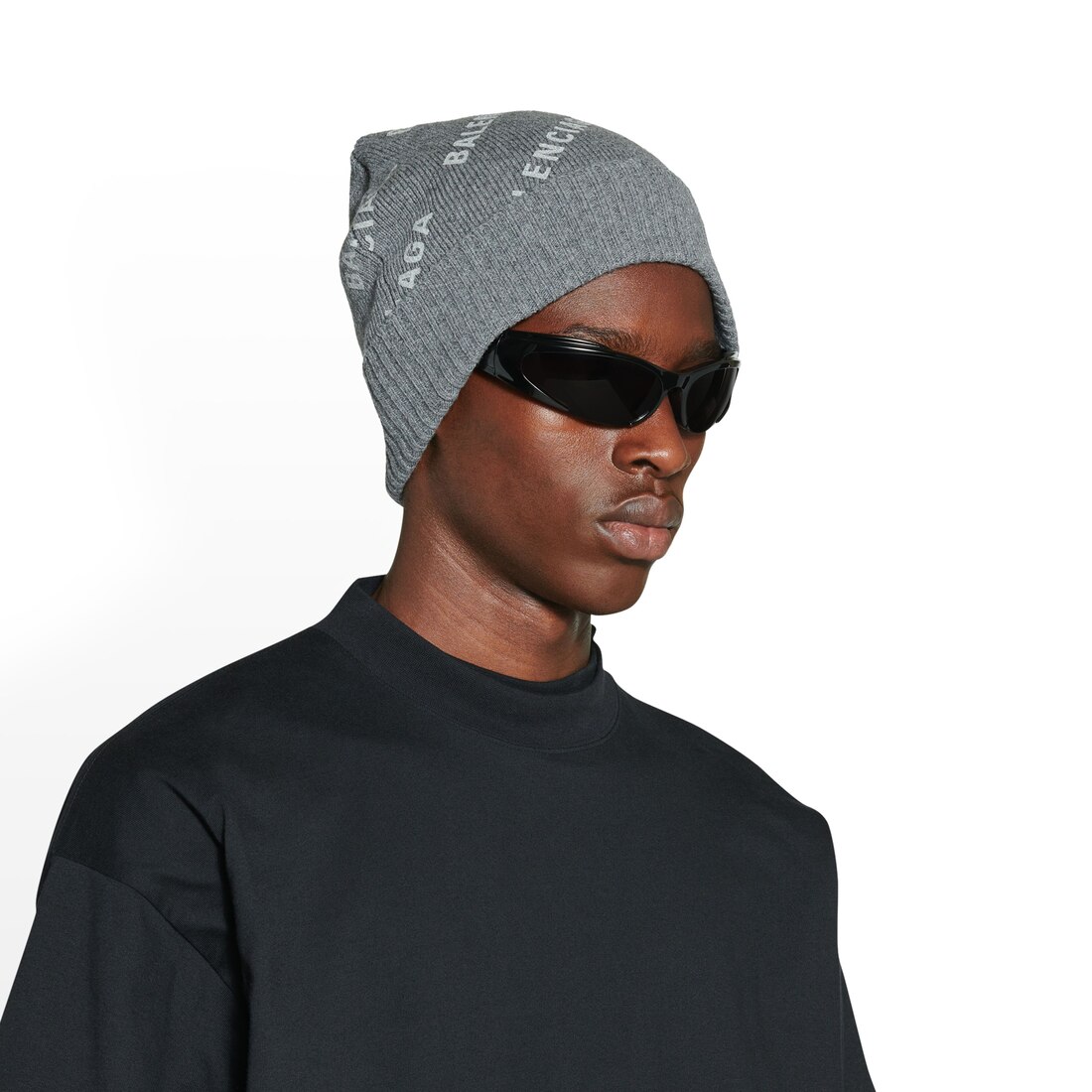 Allover Logo Beanie in Grey