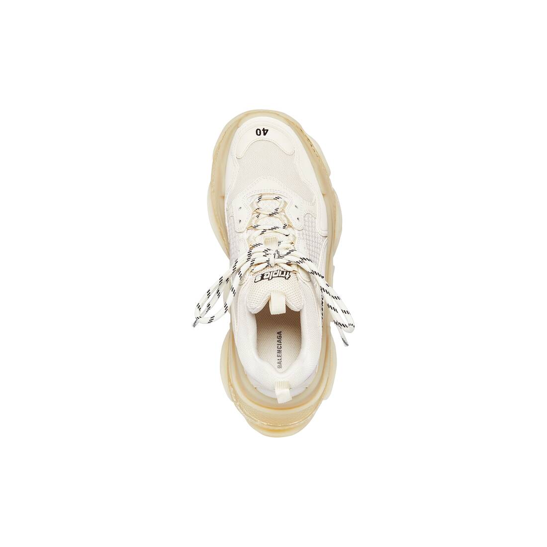 Balenciaga | Women 60mm Triple S Clear Sole Sneakers Light Beige 37