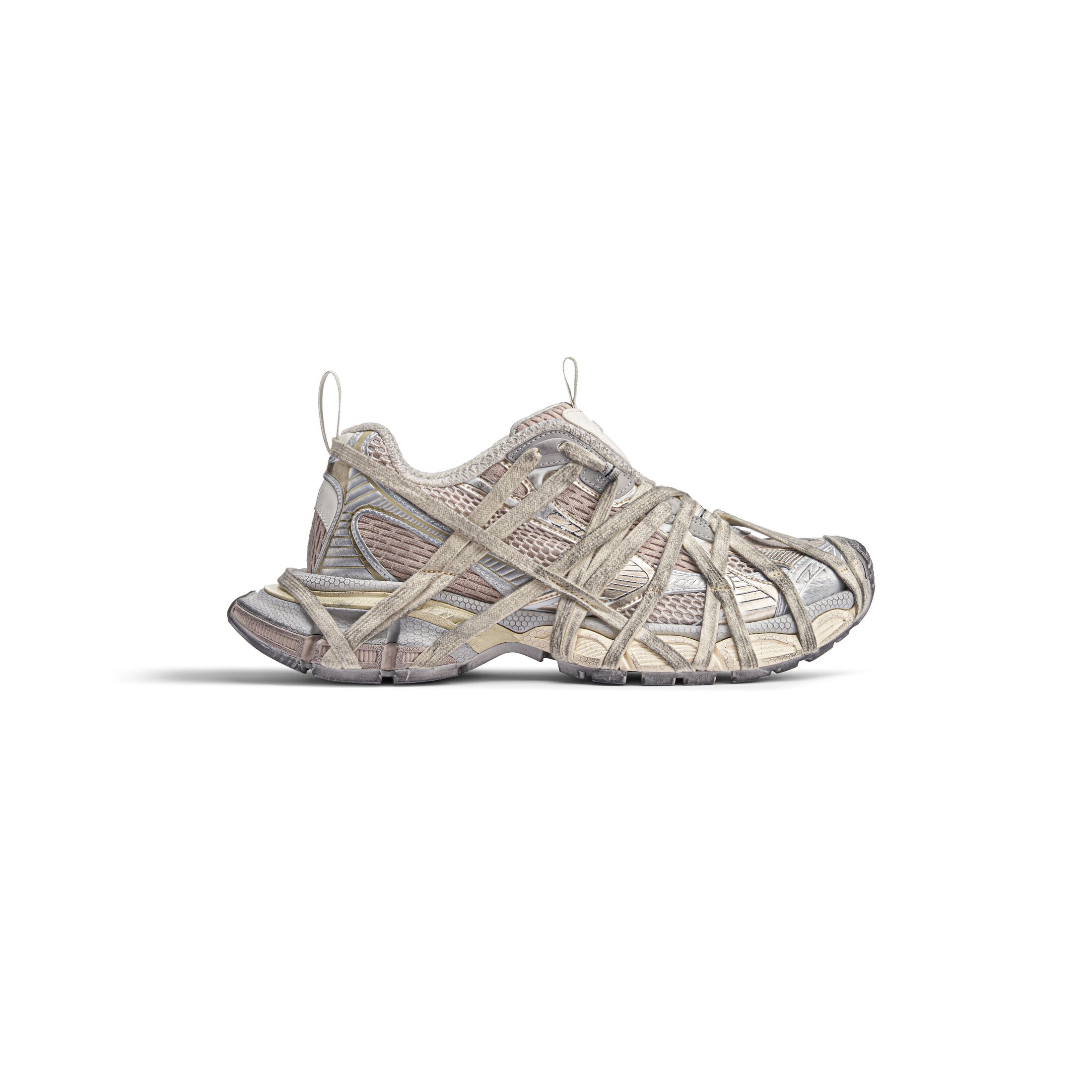 Balenciaga 3XL Extreme Lace Sneaker - White - Women's - 7 - Upper: Polyurethane, Polyester - Sole: Rubber, Eva - Insole: Foam