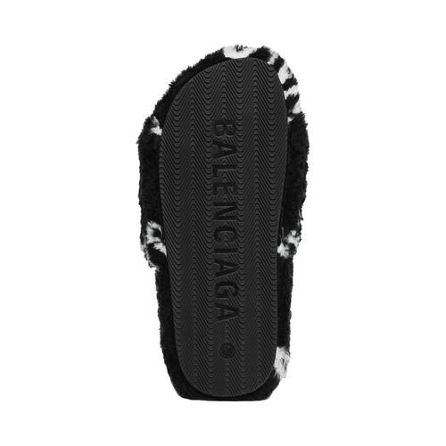 furry slide sandal allover logo