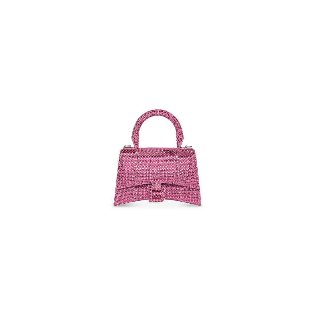 Womens Hourglass Xs Handbag Crocodile Embossed in Pink  Balenciaga US
