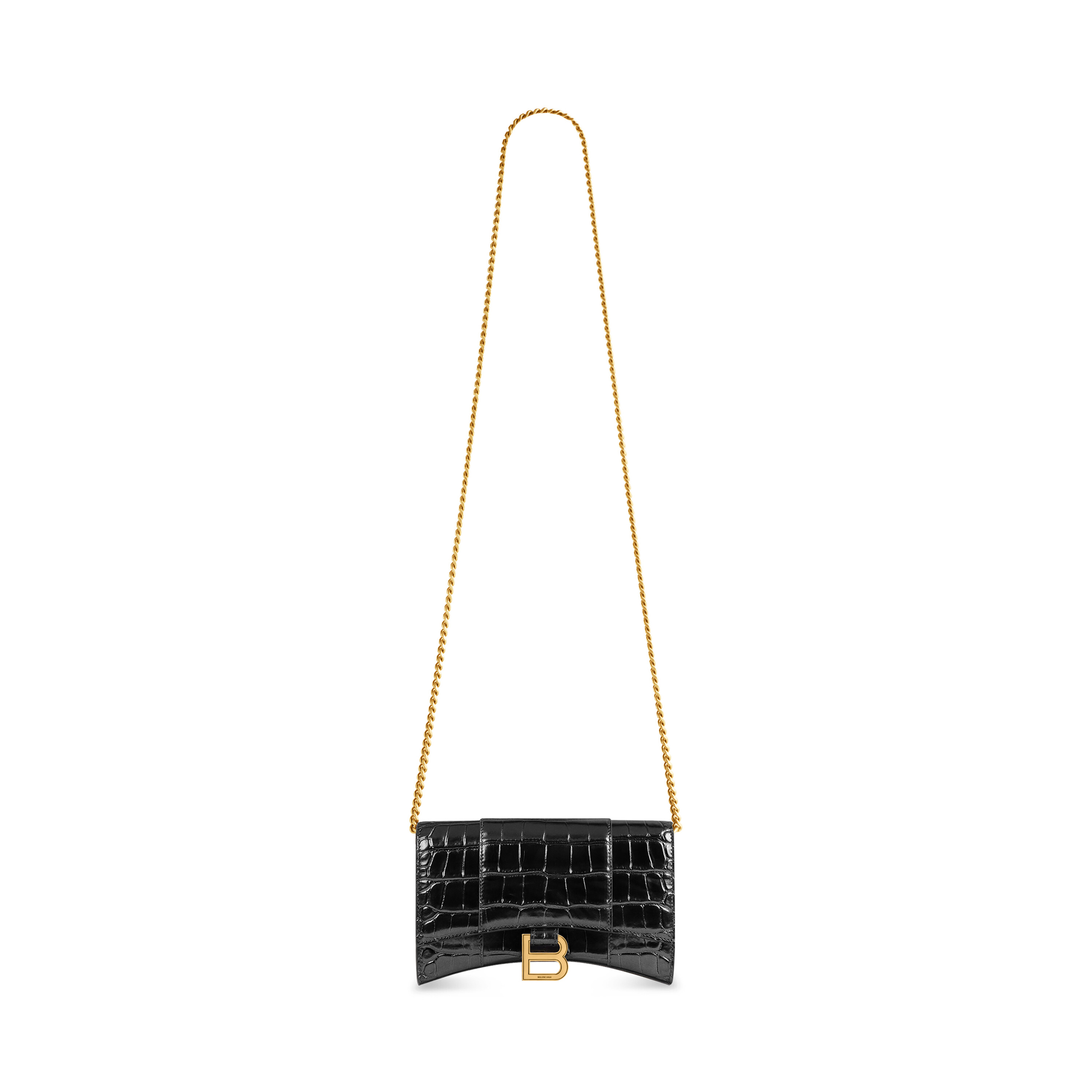 Balenciaga Hourglass Chain Wallet Leather