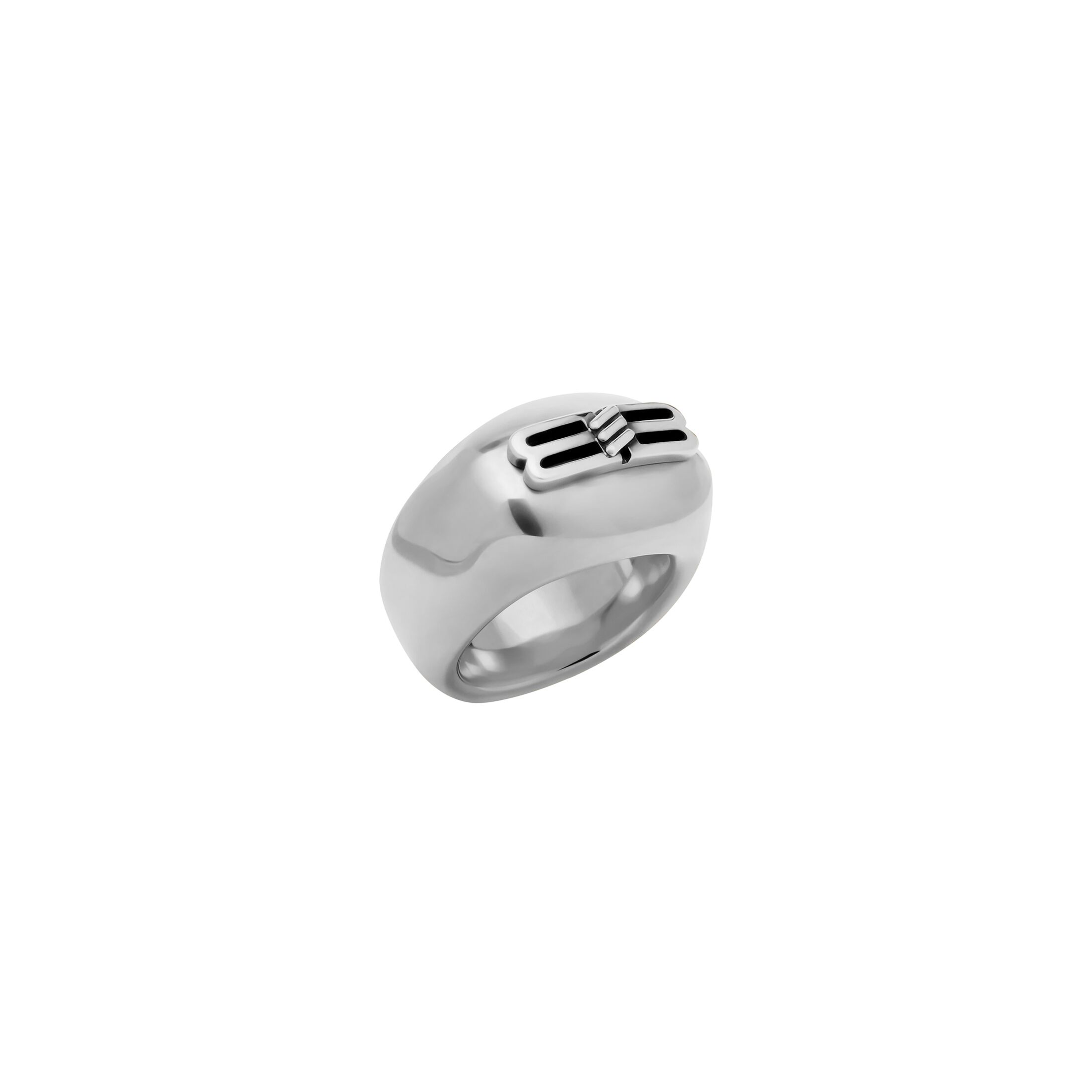 Balenciaga BB Icon Signet Ring - Silver - Man - 60 - Brass