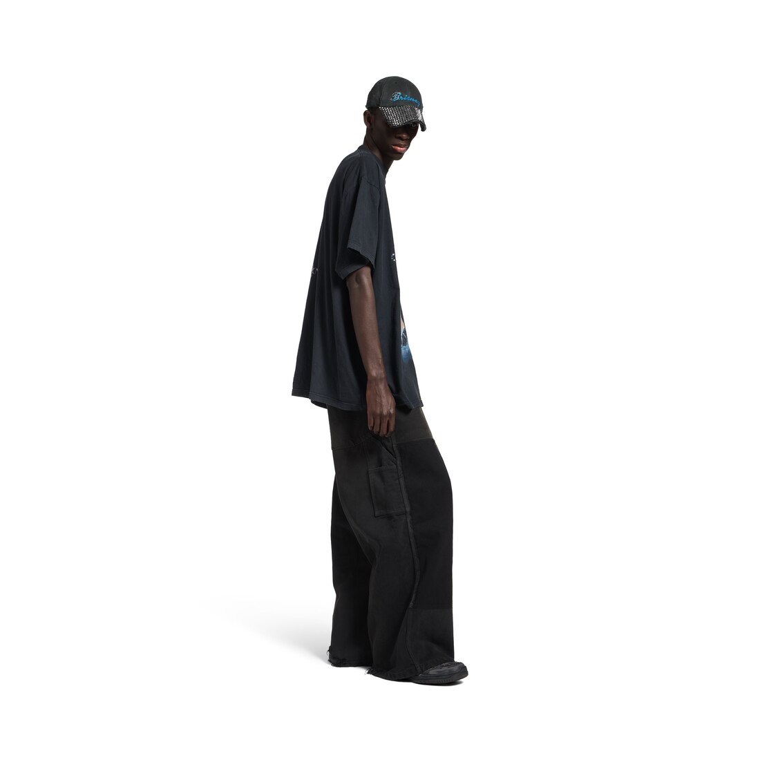 Balenciaga Music | Britney Spears Series Oversized T-shirt in Faded Black /blue