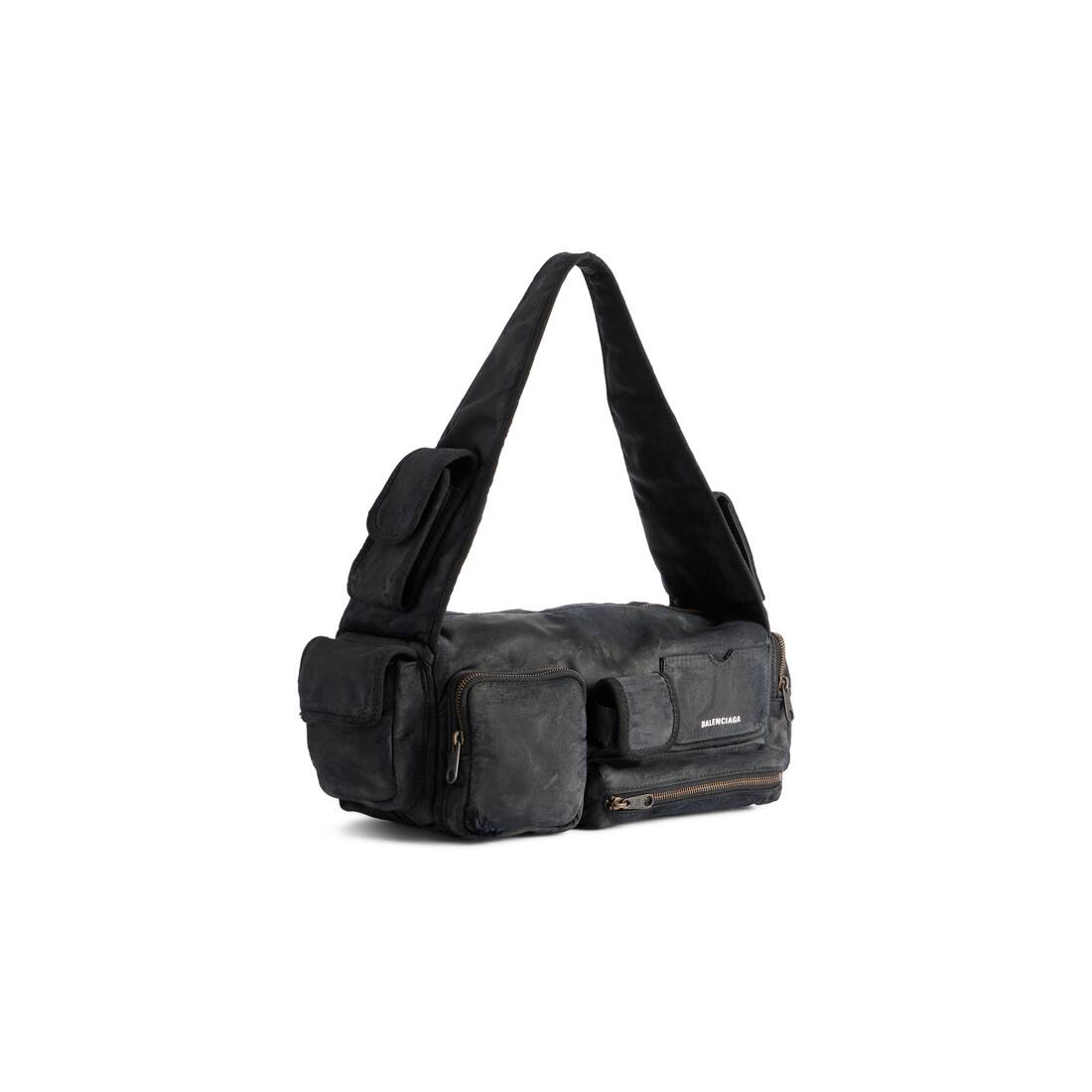 발렌시아가 남성 블랙 슈퍼버지 스몰 슬링 백 7021672AA661000