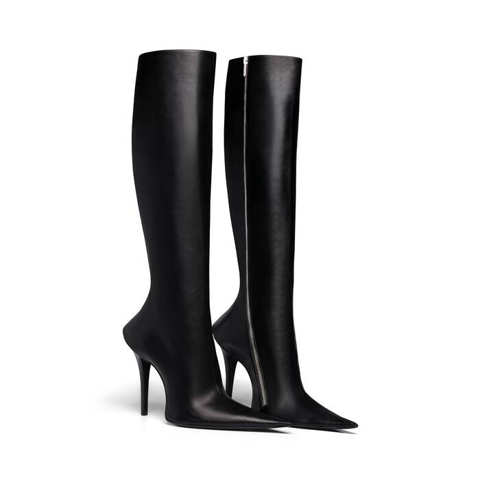 Balenciaga Rim Bb Leather Rain Boots in Black for Men  Lyst