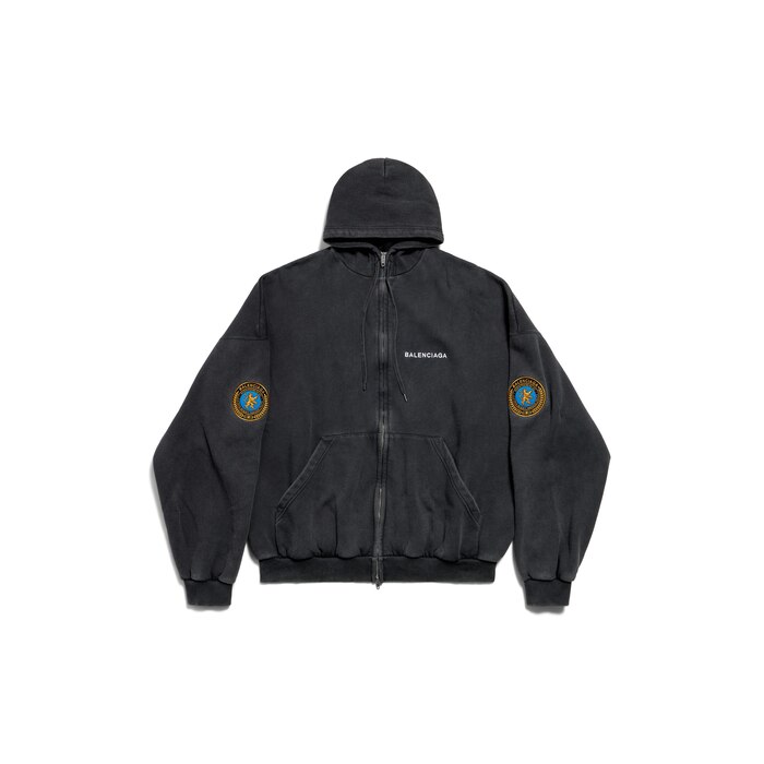 hoodie zippé uniform patch fit large