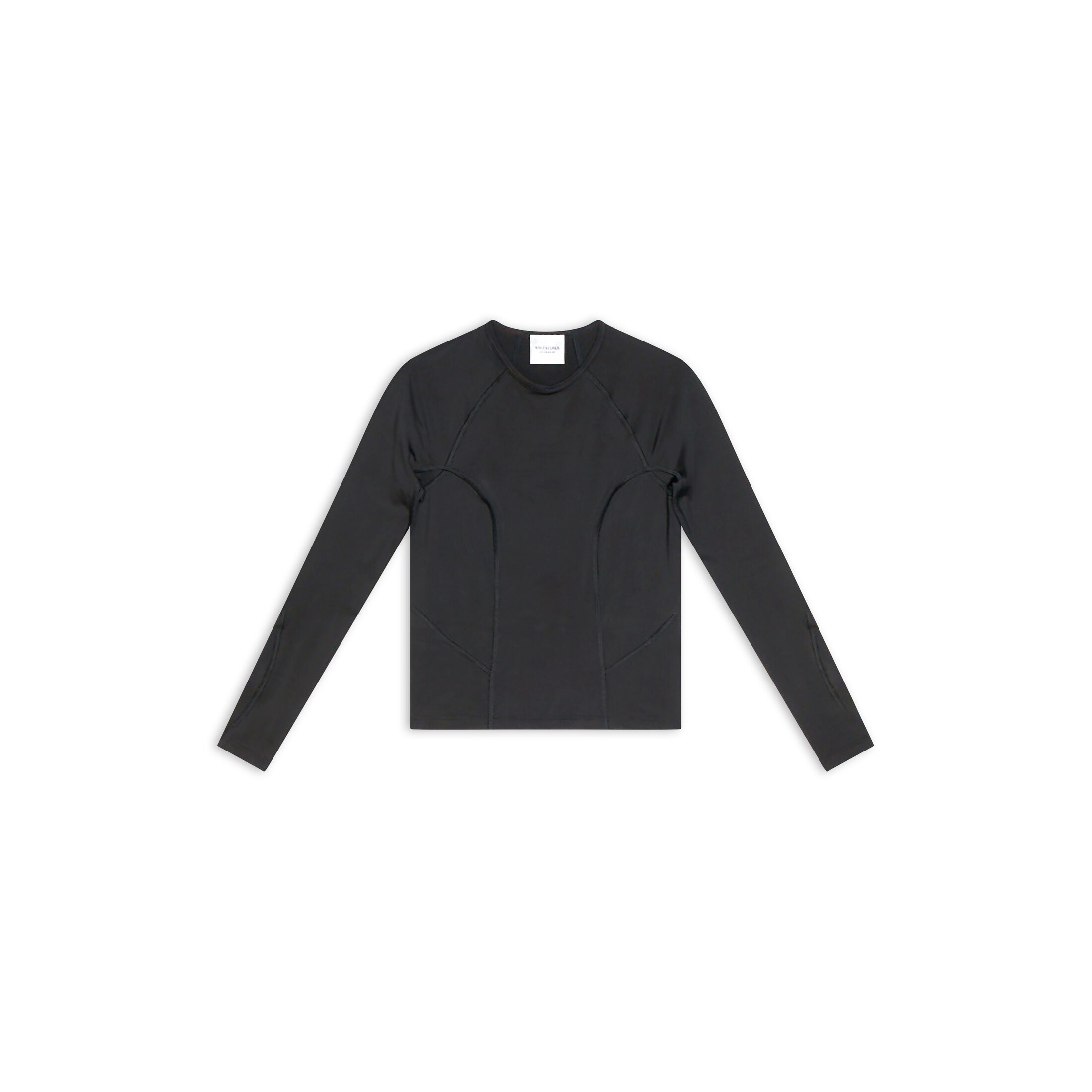 Balenciaga 3B Sports Icon Fitted Long Sleeve Top - Black - Woman - S - Polyester & Elastane