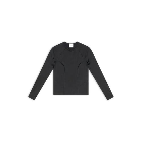 YUNY Men Long-Sleeve Blouse Patch Crewneck Pullover Blouse T-Shirt Tops Black XL 