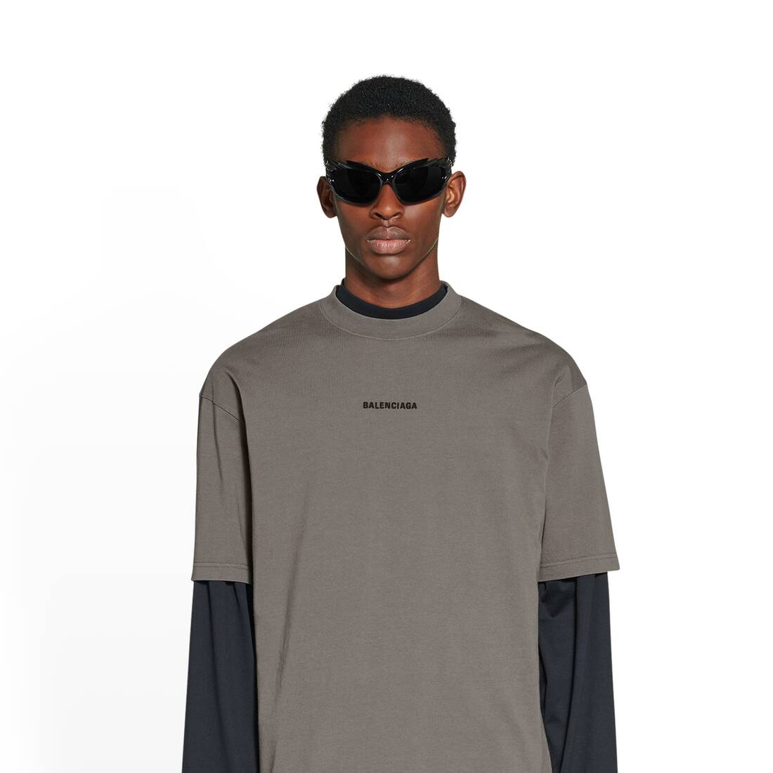Men's Balenciaga Back T-shirt Medium Fit in Grey | Balenciaga US