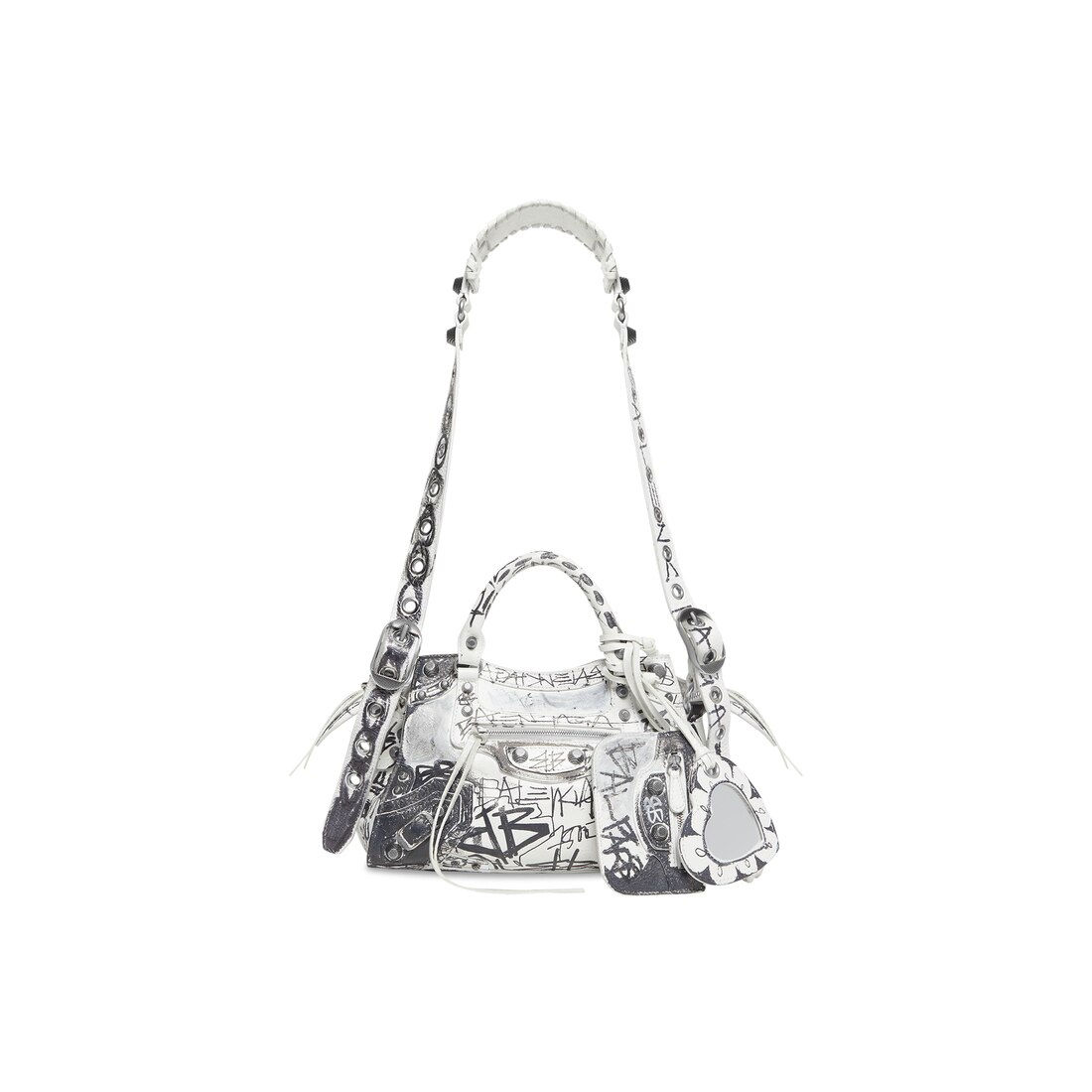 Women's Neo Cagole Xs Handbag Graffiti in White | Balenciaga NL