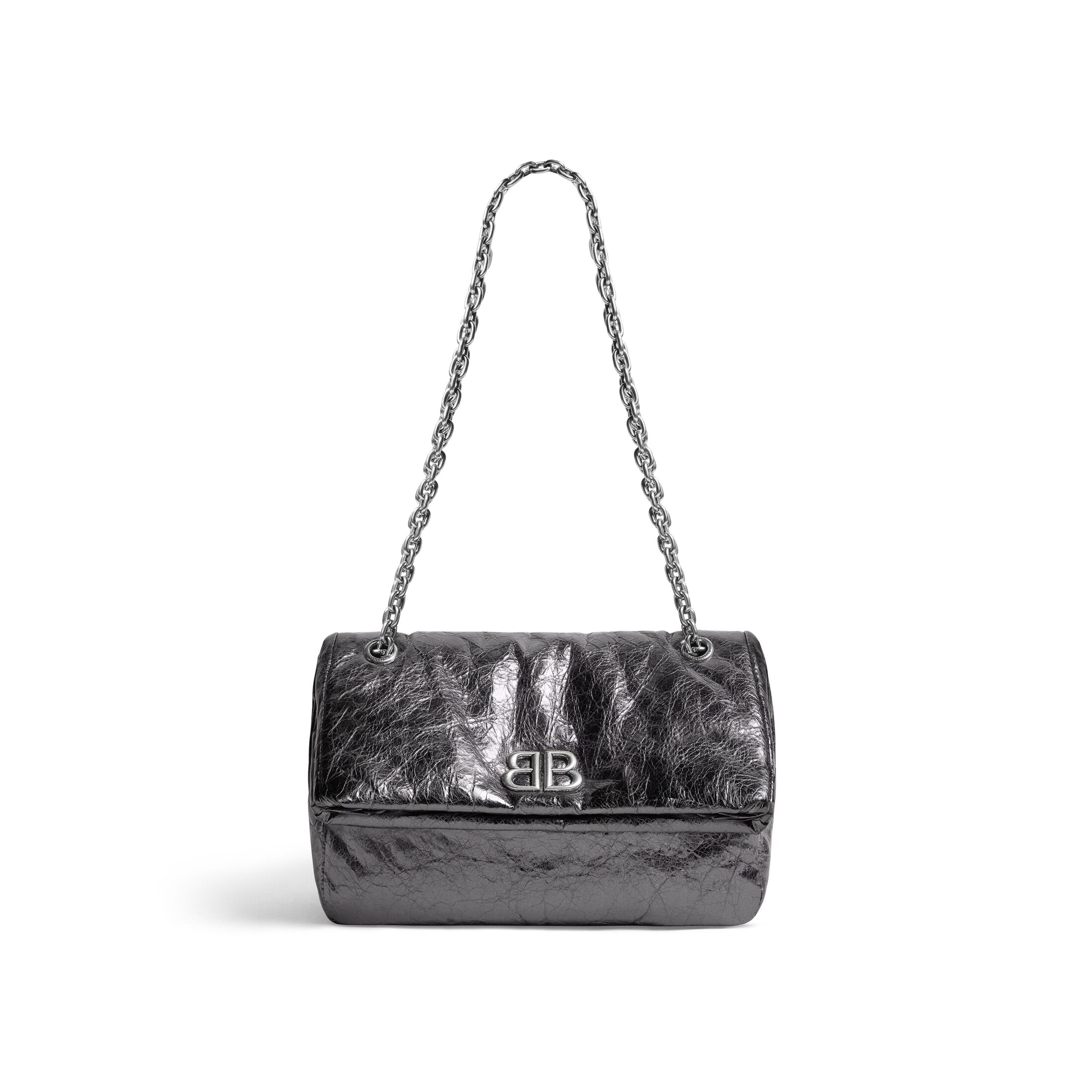 Balenciaga Monaco Small Chain Bag Metallized - Grey & Silver - Women's - Calfskin