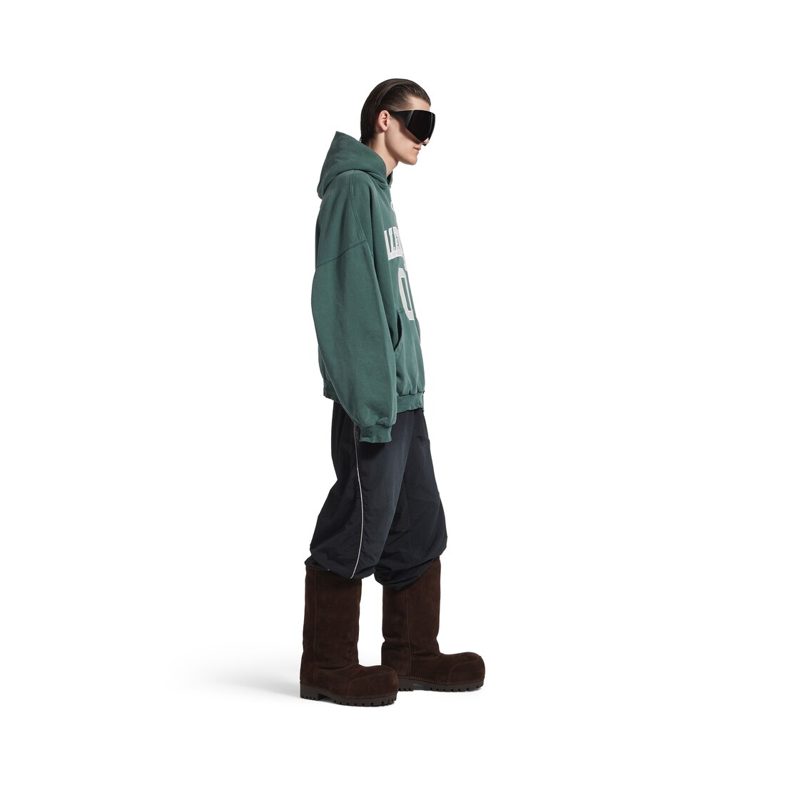 着回し力あり♪【BALENCIAGA】Optical ラージフィット フーディ ホワイト の ウィメンズ フリンジ ジャケット スニーカー