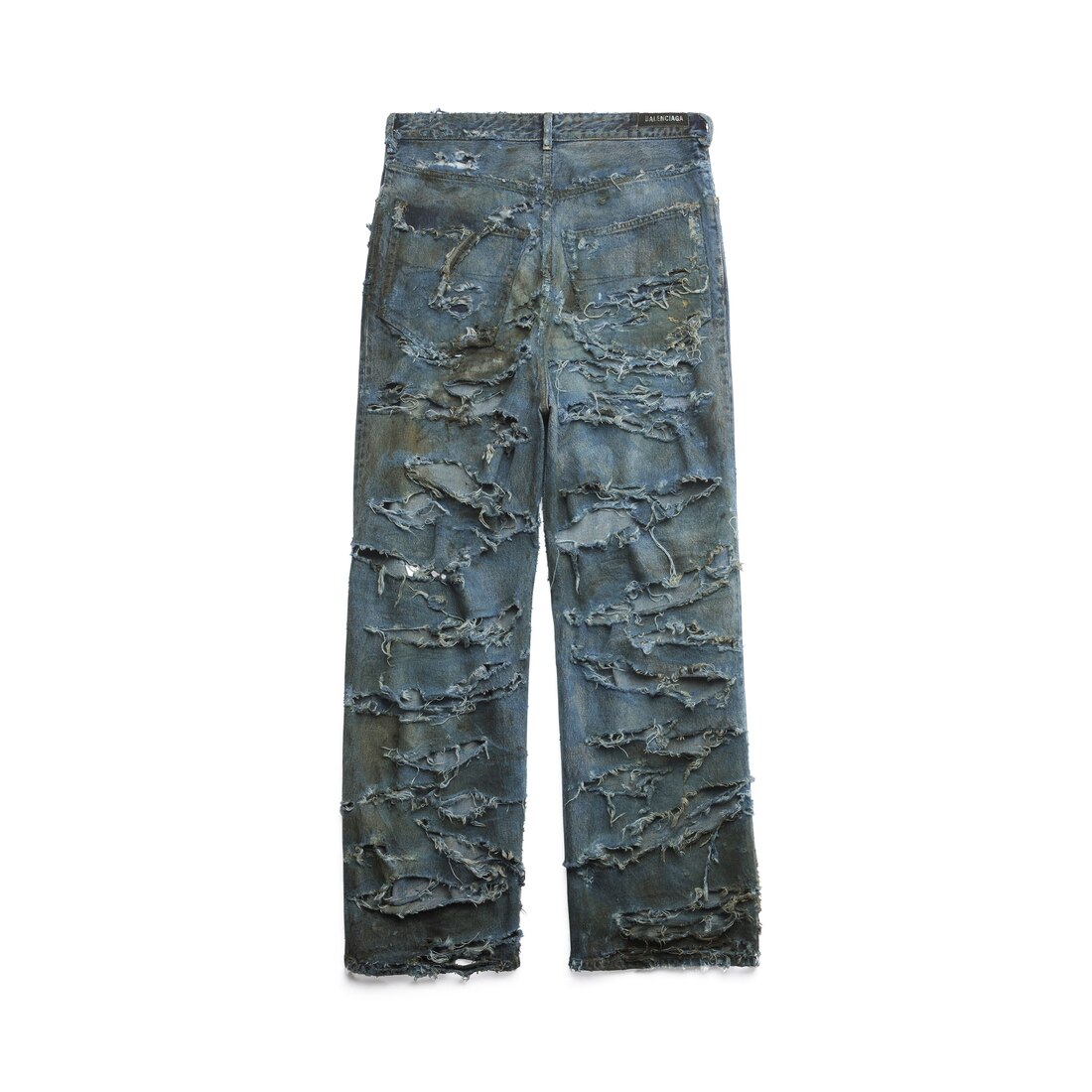 Super Destroyed Baggy Pants in Light Blue