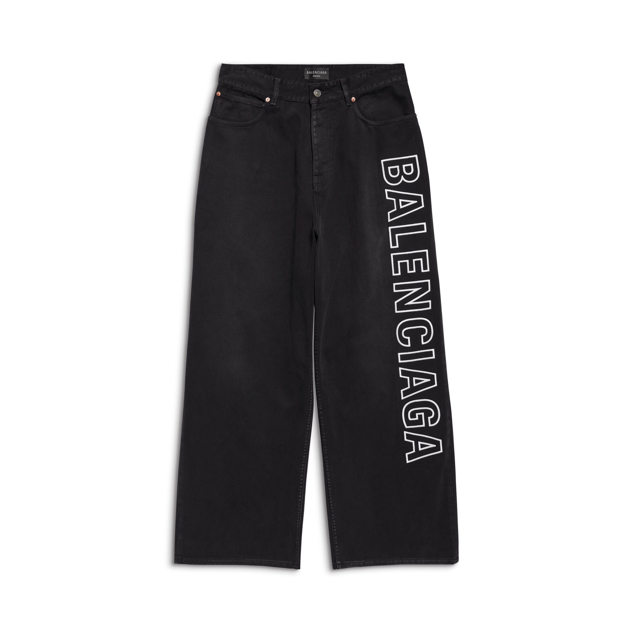 Balenciaga Outline Baggy Pants - Black - Unisex - M - Cotton