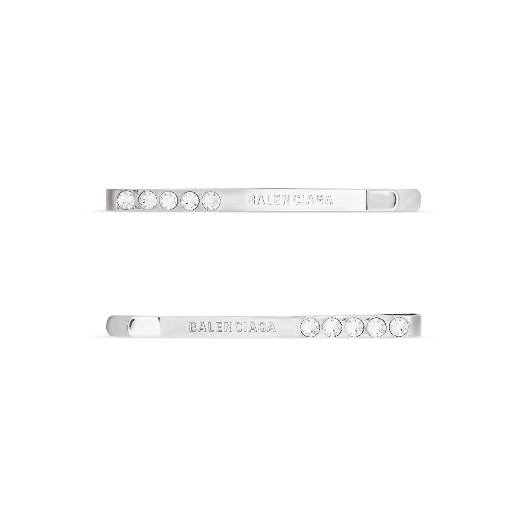 Balenciaga Holli Hair Pin Set - Silver - Women's - Phosphorus Bronze, Glass