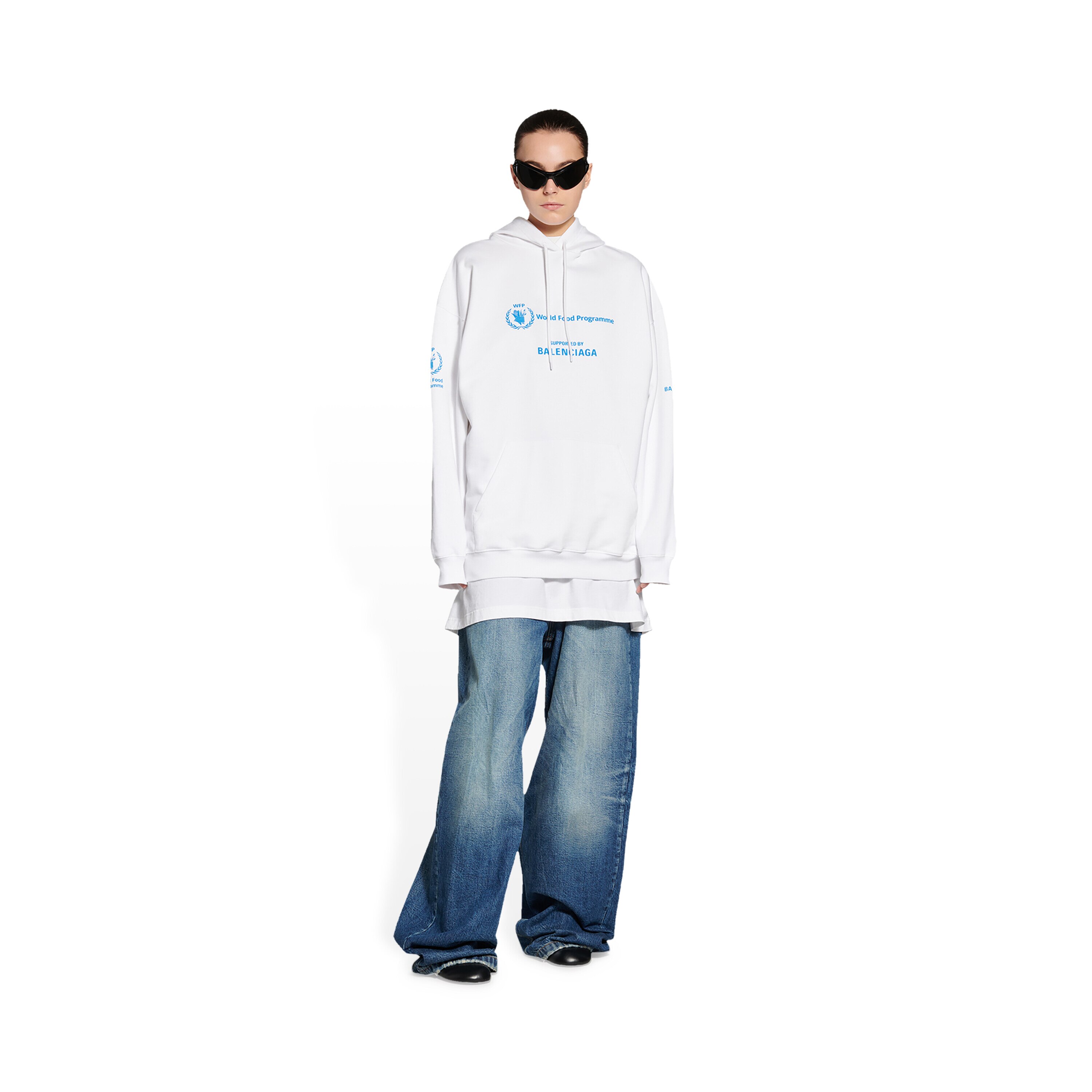 Women's Wfp Hoodie Medium Fit in White Balenciaga NL