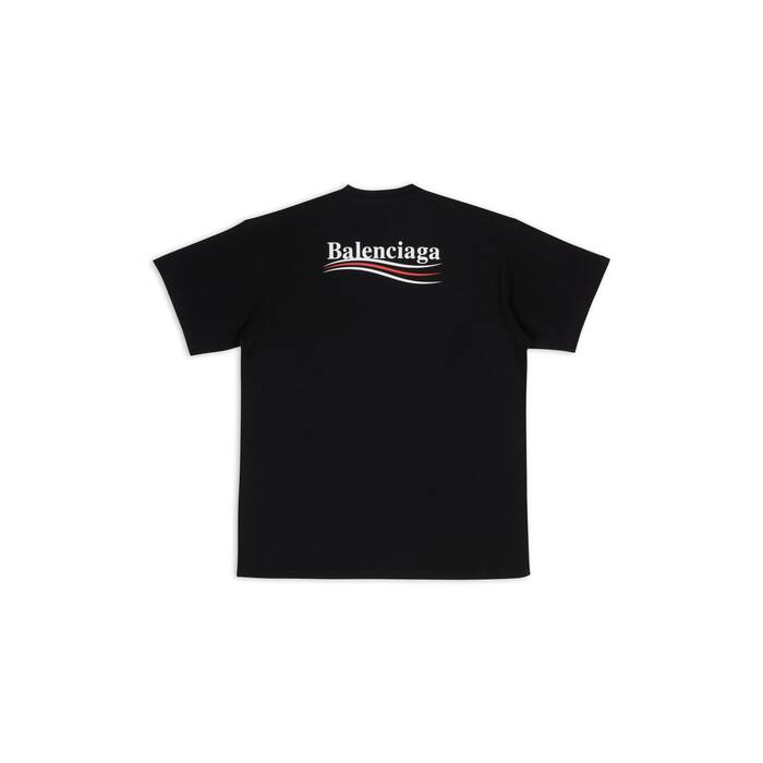 Men's Political Campaign T-shirt Regular Fit in Black | Balenciaga GB