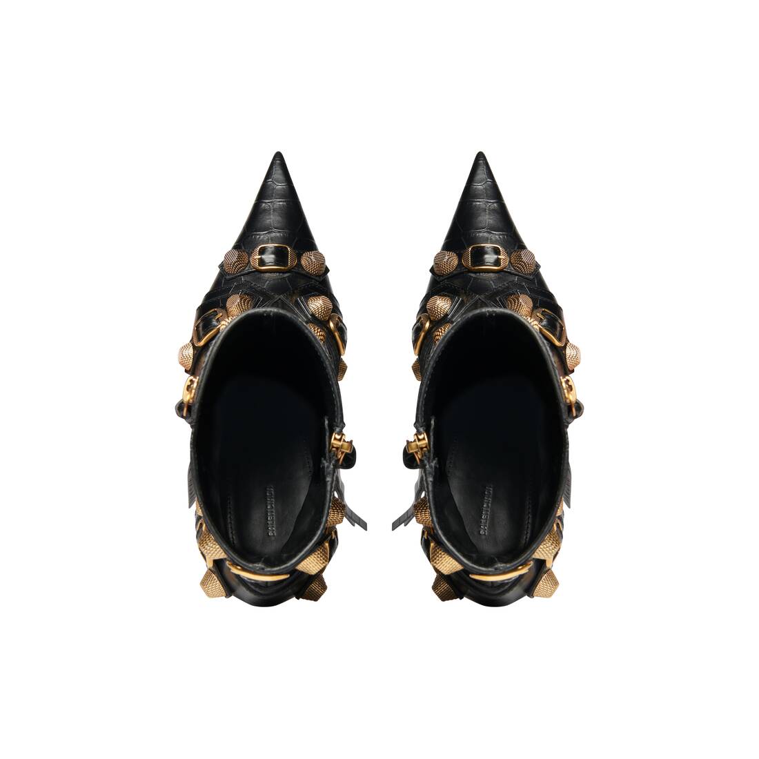 Women's Cagole 90mm Bootie Crocodile Embossed in Black | Balenciaga United States EN - Image 6