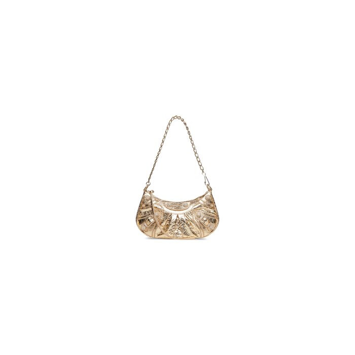 sac le cagole avec chaîne mini modèle métallisé avec strass