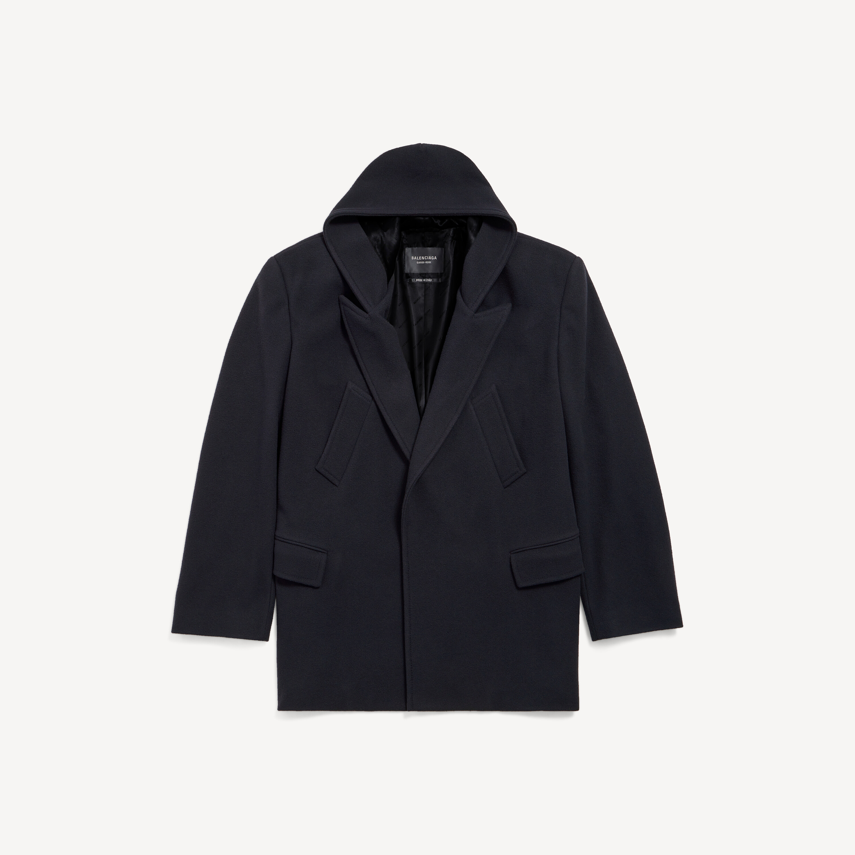 Men's Hooded Short Coat in Dark Navy