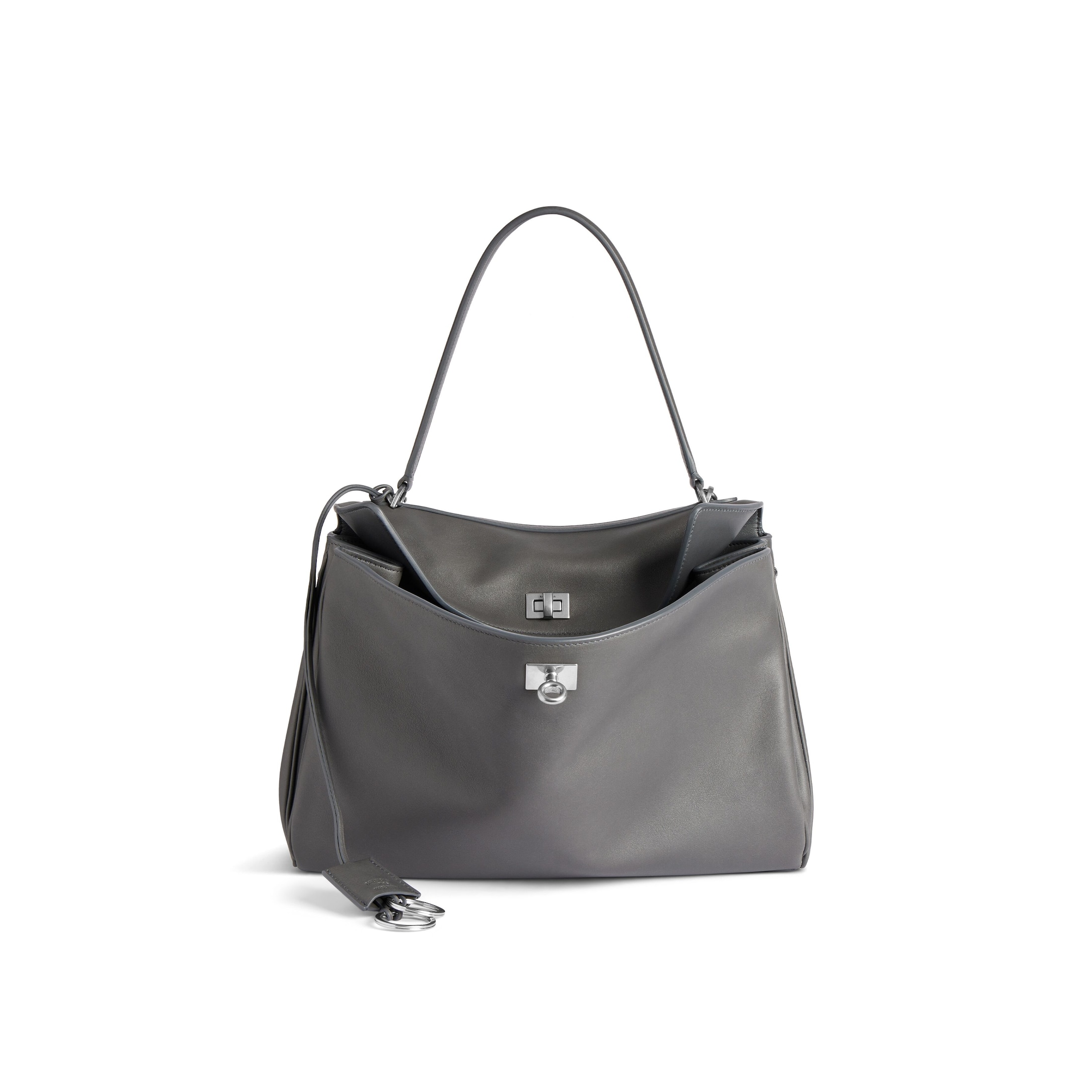 Balenciaga Rodeo Medium Handbag - Grey & Silver - Woman - Calfskin