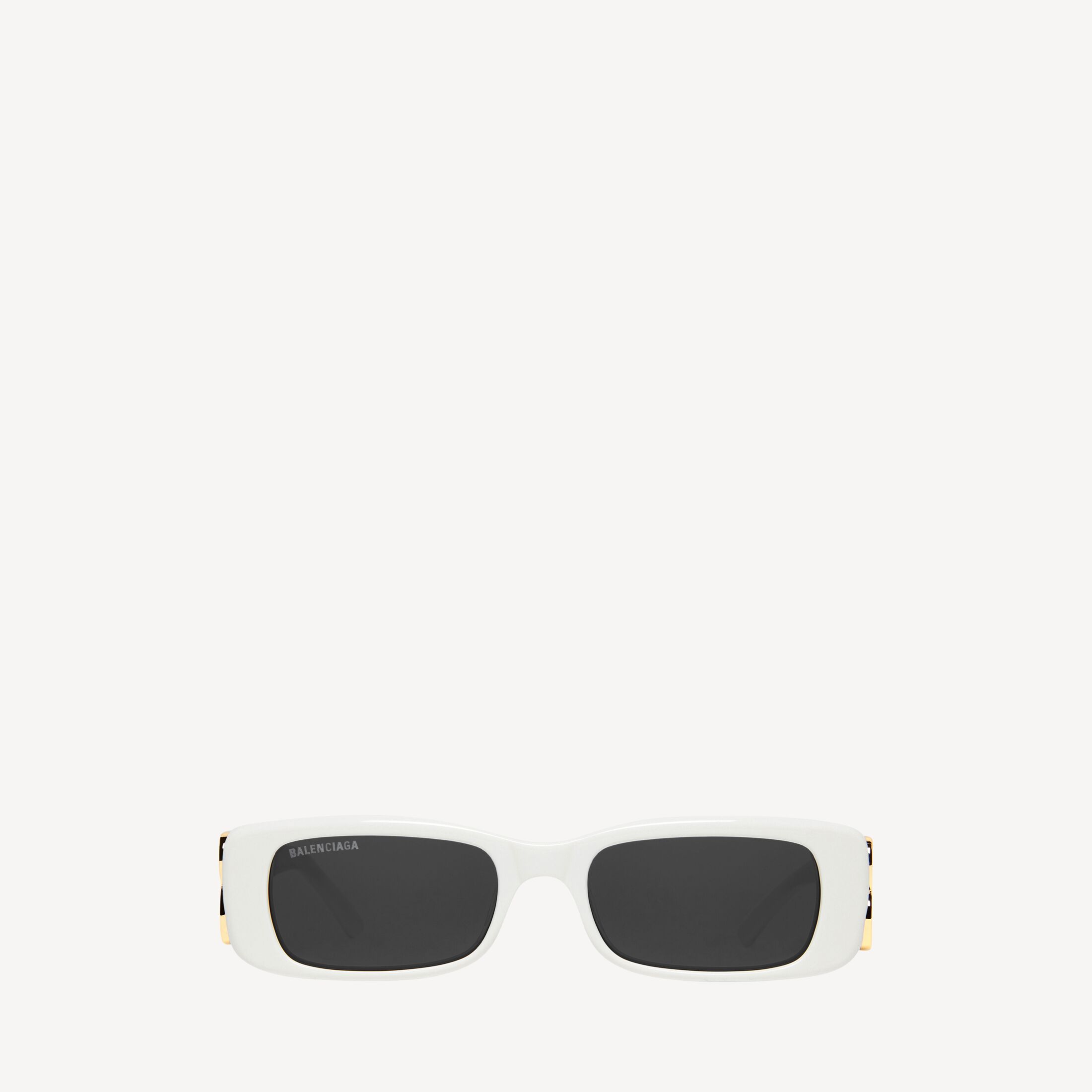 Balenciaga Dynasty Rectangle Sunglasses - White - Woman - Acetate
