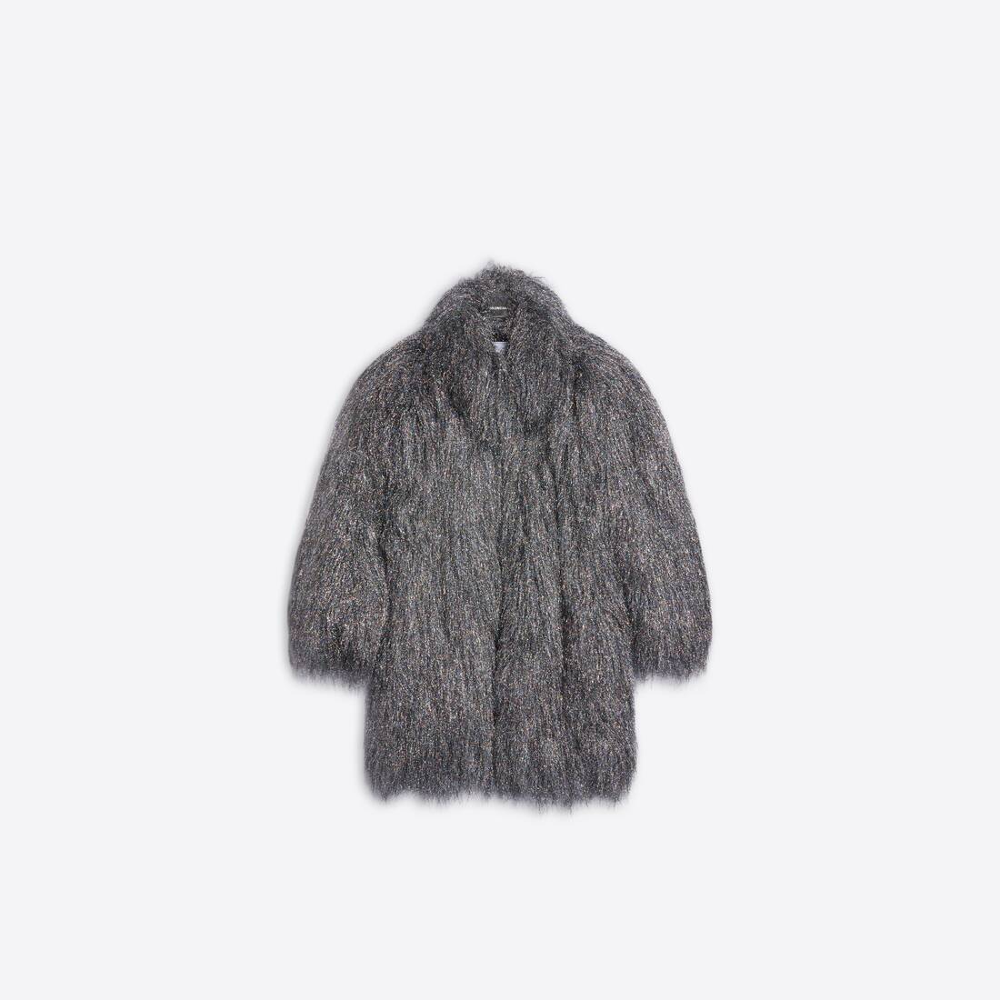boxy fake fur coat