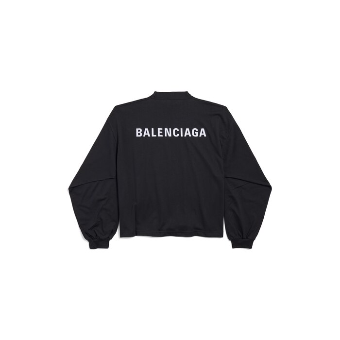 balenciaga back cropped long sleeve t-shirt