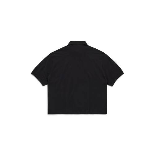 Men's Bb Classic Balenciaga Polo Shirt Oversized in Black | Balenciaga US