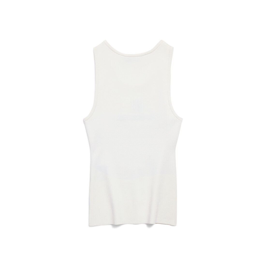 【BALENCIAGA】タンクトップ ホワイト NANO BB ロゴ フィット Nano BB knitted tank top in white - Balenciaga | Mytheresa