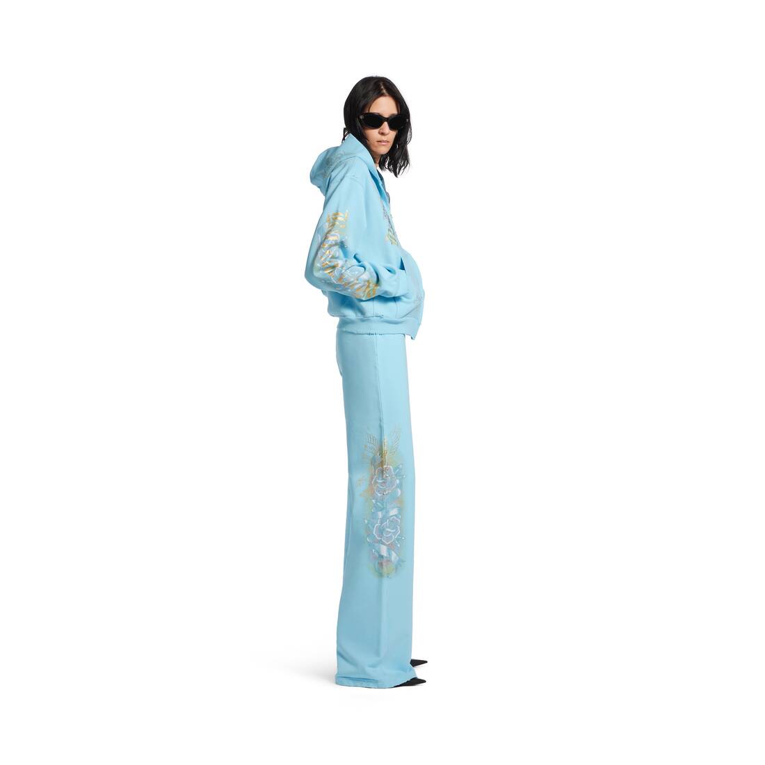 Women s Tacky Tattoo Flared Sweatpants In Light Blue Balenciaga GB women-s-tacky-tattoo-flared-sweatpants-in-light-blue-balenciaga-gb