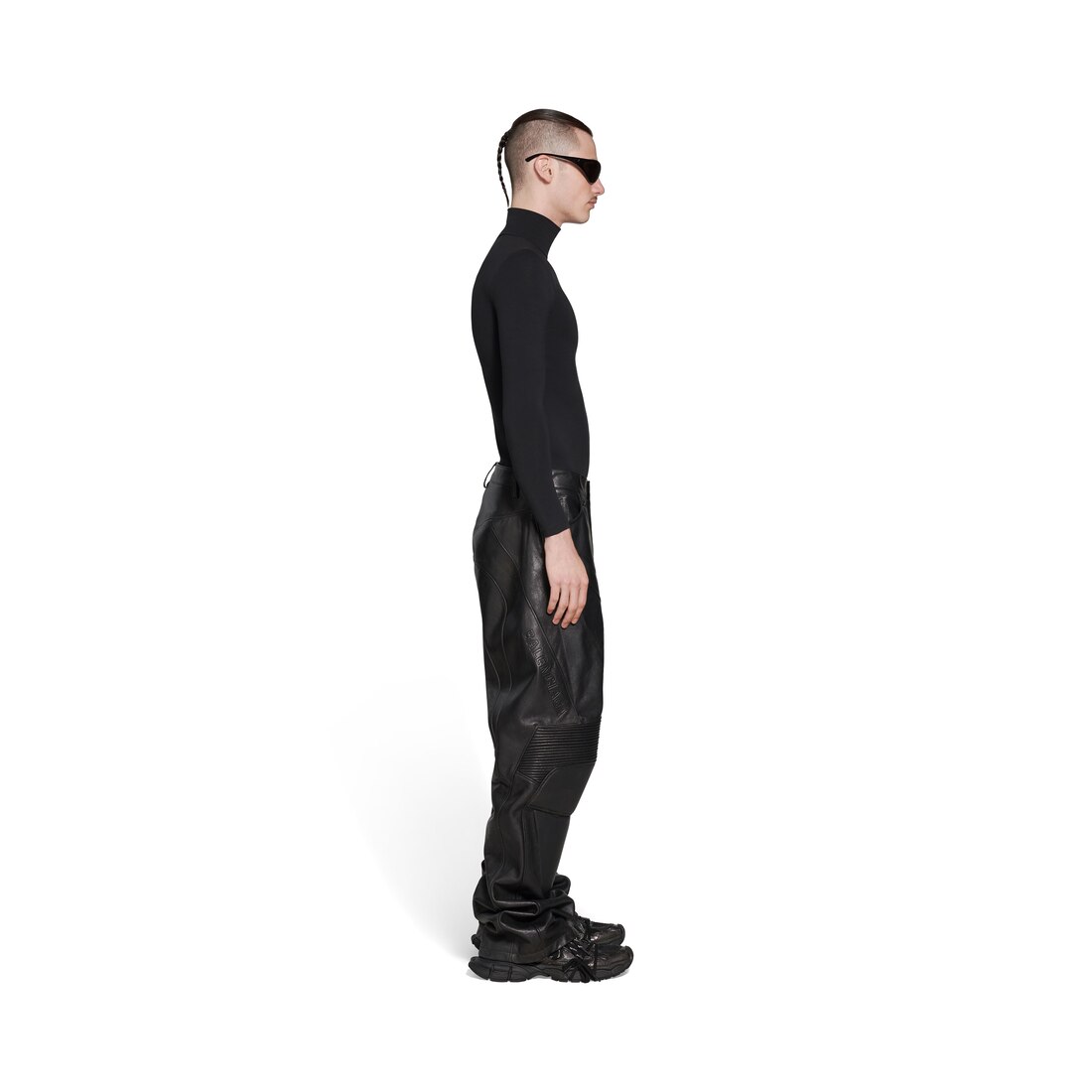 Men's Biker Baggy Pants in Black