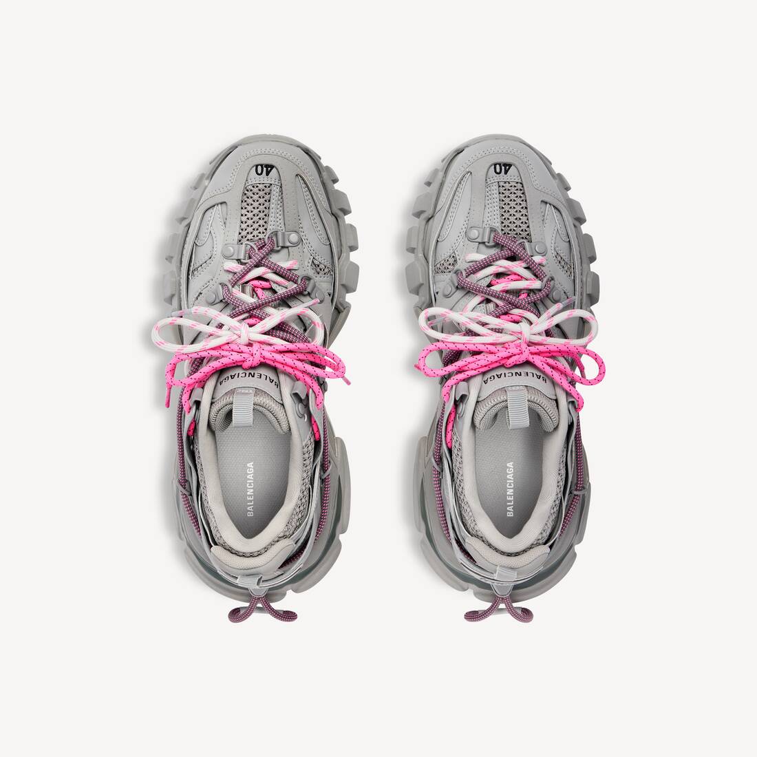 Women's Track Trail Laces Sneaker in Grey/pink