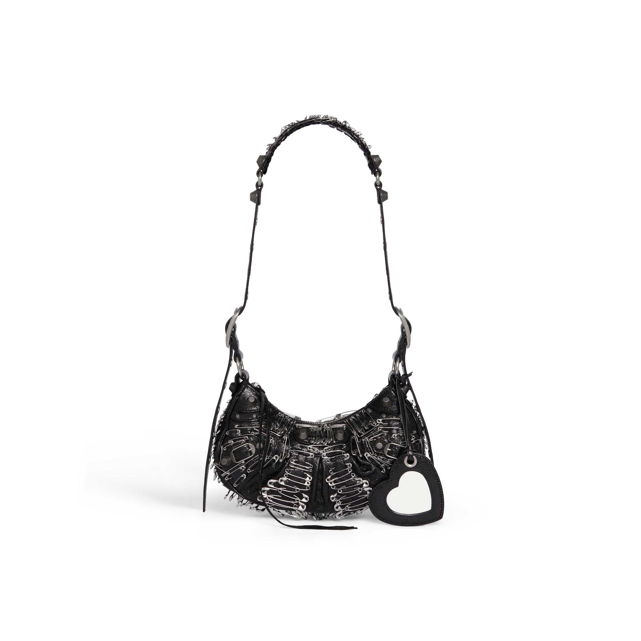 Balenciaga Le Cagole XS Shoulder Bag With Safety Pins - Black - Woman - Lambskin