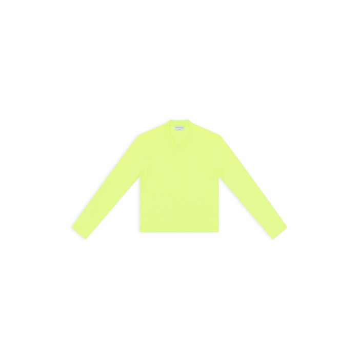 balenciaga tab fitted v-neck long sleeve t-shirt