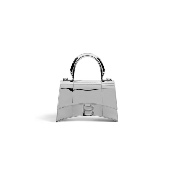 Women's Hourglass Metal Xs Handbag in Silver | Balenciaga US