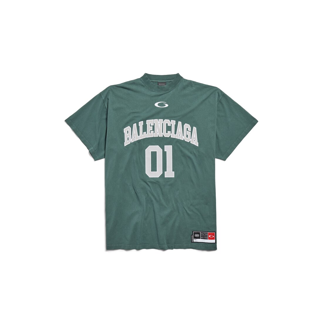 Men's Basketball Oversized T-shirt in Dark Green/light Green