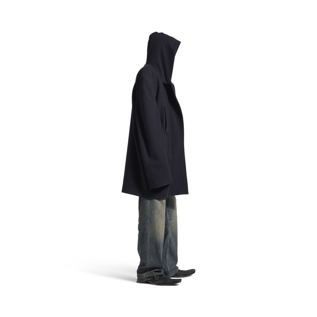 Men's Hooded Short Coat in Dark Navy